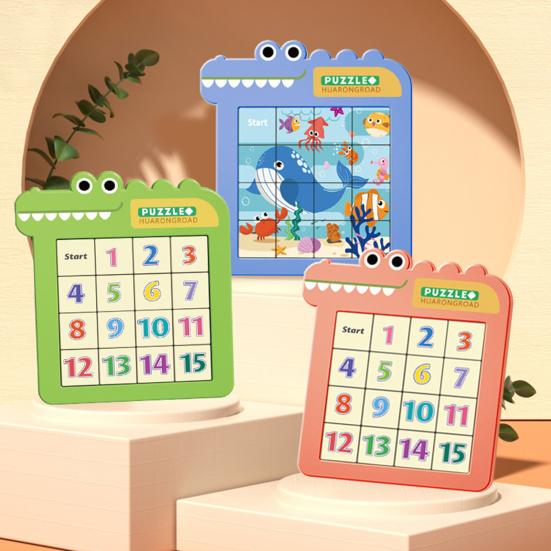 Slide Puzzle Interactive Interesting Fine Workmanship Creative Multifunctional Thinking Logic Training ABS Digital Sliding Puzzle Cartoon Educational