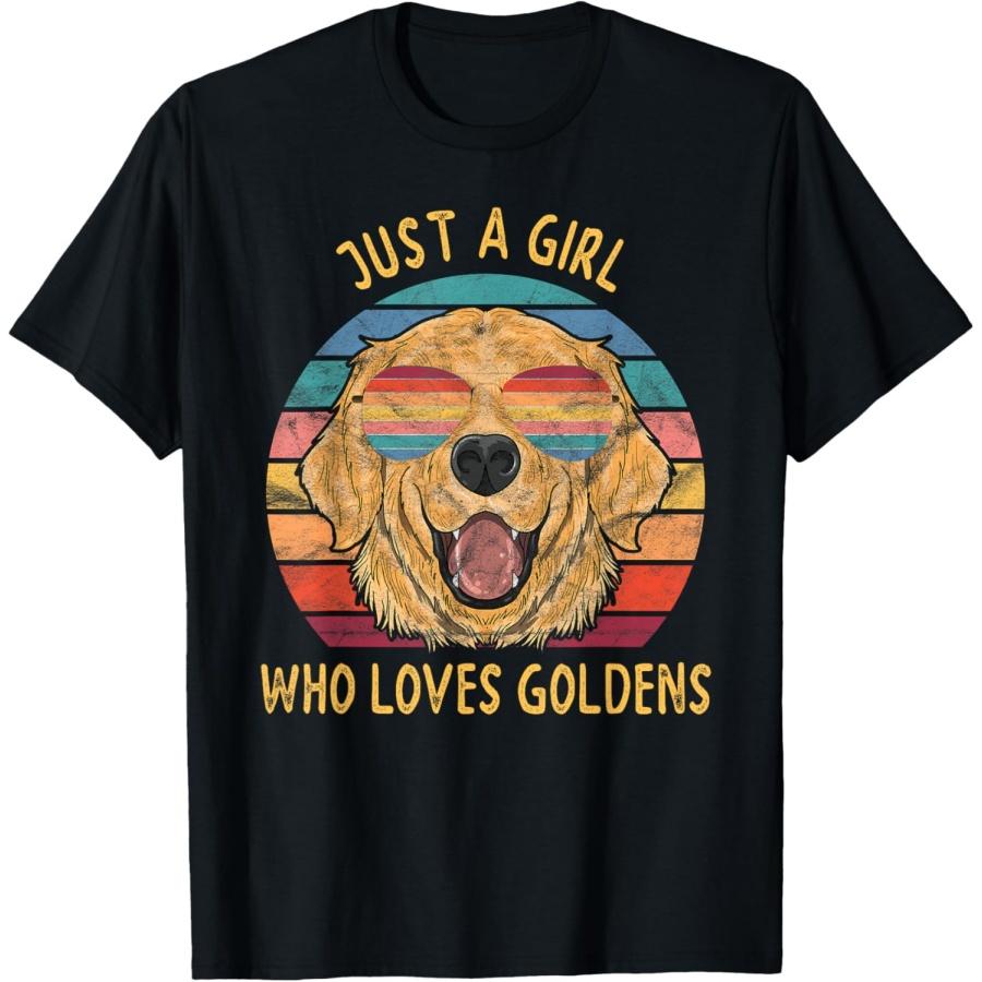 

Girl Loves Golden Retrievers Dog Gifts T-Shirt XXXXXL чорний