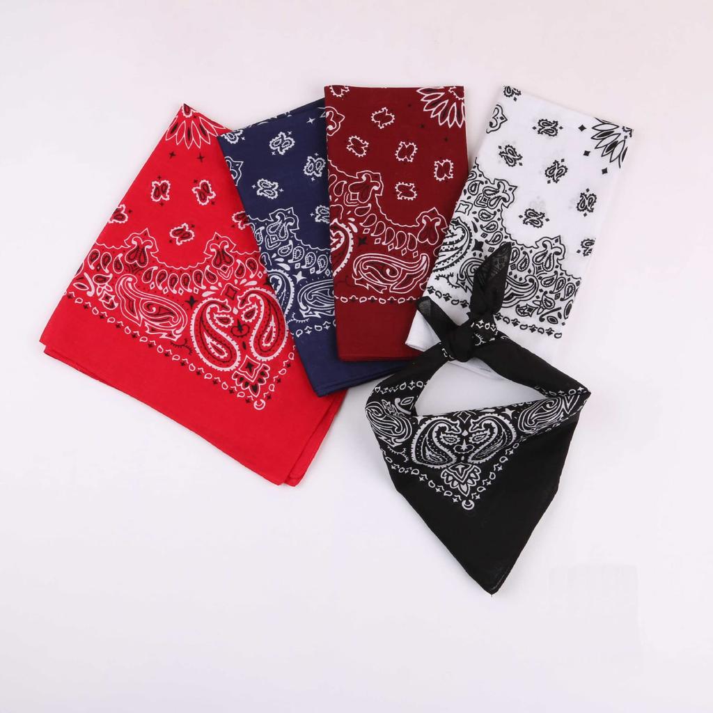 Trifong Bandana Black Paisley Unisex 100% Cotton 55cm X 55cm KC-E