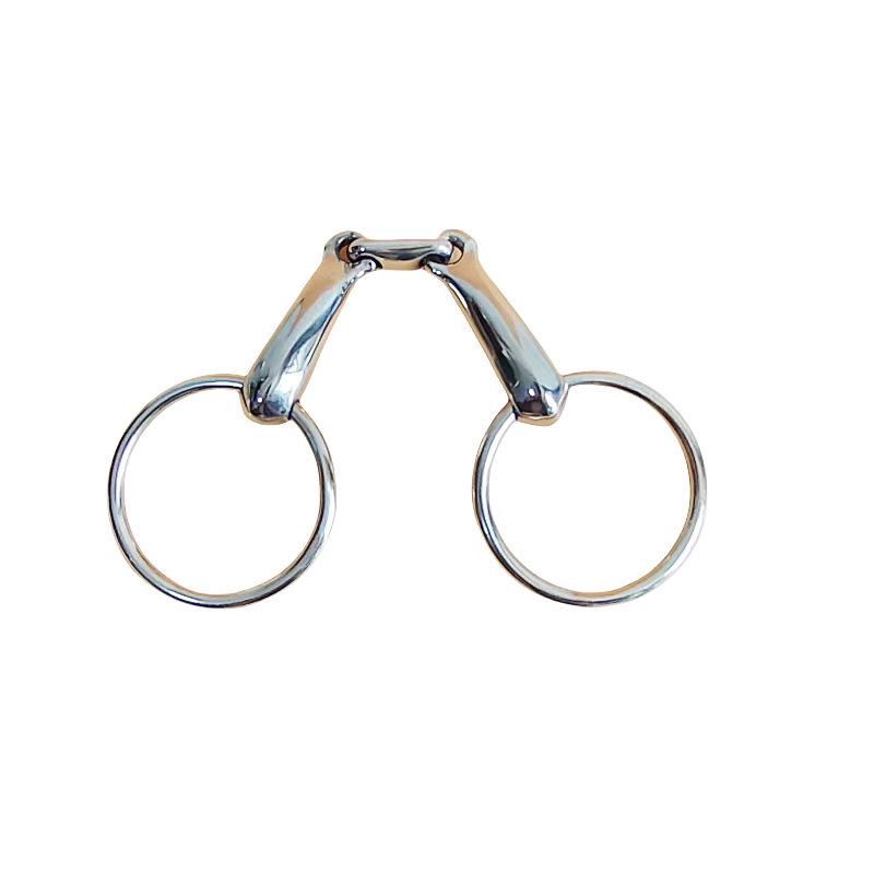 304 Stainless Steel Large Mouth Bridoon Horse Bit - Three-Piece Snaffle with O-Ring Ring for Mongolian Horses