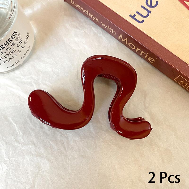 

2/4Pcs Minimalist Wave Hair Claw Clips Crab Clamps For Women Girls Jelly Leopard Ponytail Holder Hair Barrettes Hair Accessories