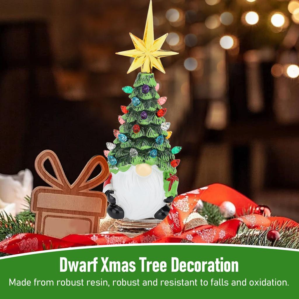 Zwerge Weihnachtsbaum Figur Dekoration Harz Vielseitig Bunt Leicht Kompakt Zwerg Weihnachtsbaum Dekoration Stilvoller Look für Arbeitsplatte
