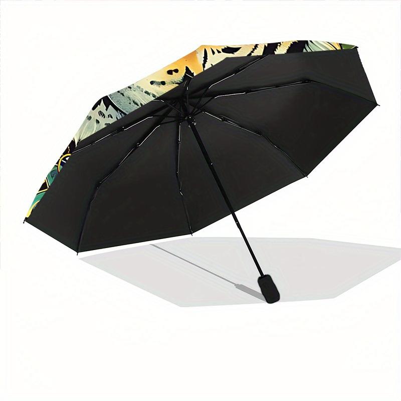 1pz Ombrello Pieghevole Automatico Apri/Chiudi Mandala Tigre, Ombrello da Viaggio Compatto Portatile, Ombrello Carino, Costruzione Robusta yy250804109