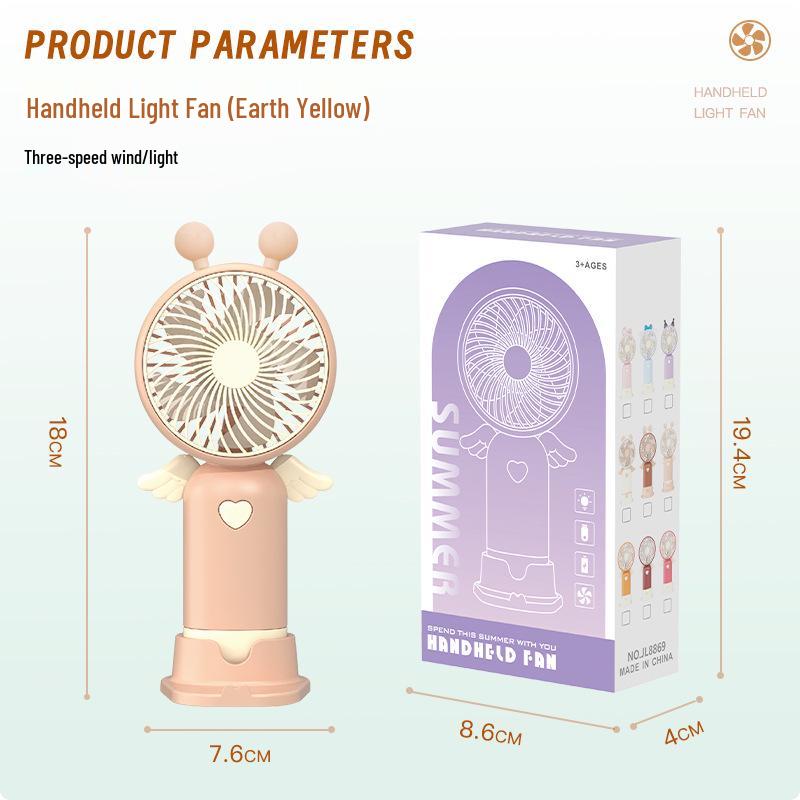 Cartoon Night Light & USB Rechargeable Mini Fan
