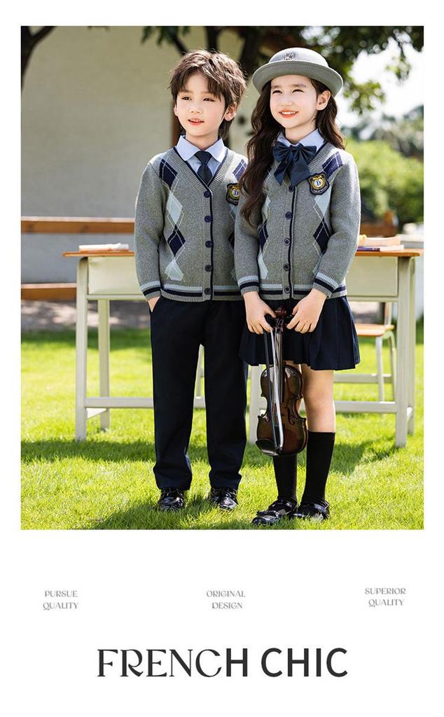 Dreiteilige Pullover-Uniform im britischen Stil für den Chor der Grundschule und den Kindergarten