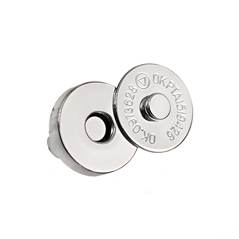 Triple Strength No-Sew Round Electroplated Magnetic Bag Buckle with Thickened Metal Pin