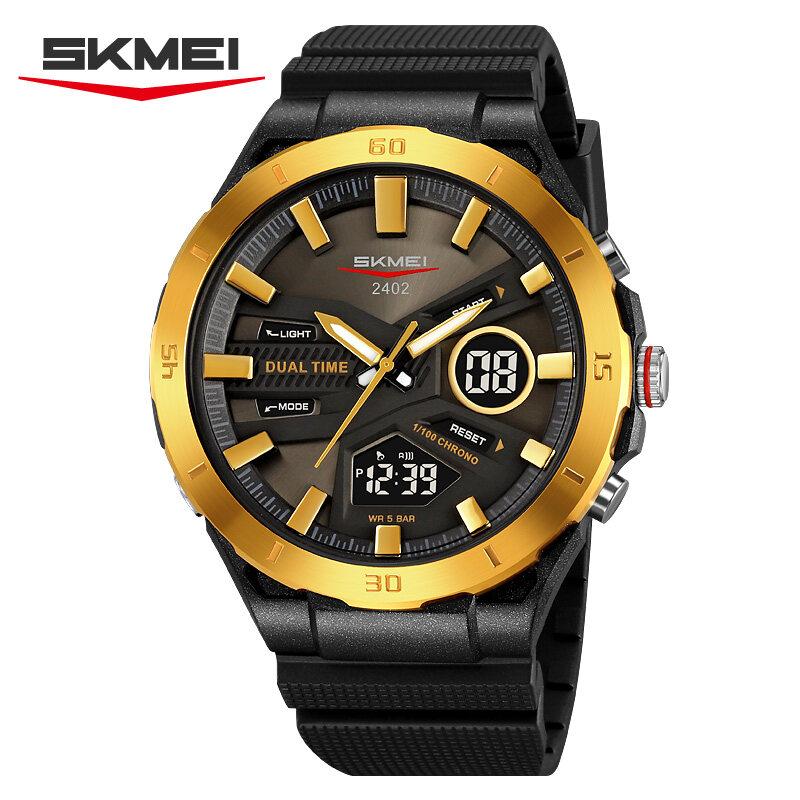 Skmei Large Dial Digital Electronic Watch Fashion Business Quartz Watches For Men 5Bar Waterproof Quartz Wristwatch 2402