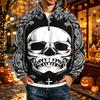 Men's Halloween Print Raglan Sweatshirt Loose Fit Stand Collar Casual Top