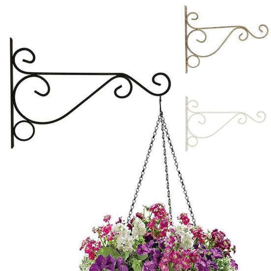 1 Set Wall Hanging Hook High Durability Corrosion Resistant Iron Hanging Plant Bracket Hook Set for Garden