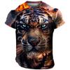 New Tiger Print T Shirt For Men 3D Printed Short Sleeve Tops Tees Trend Personality Streetwear Graphic T-shirt Quality Tshirt