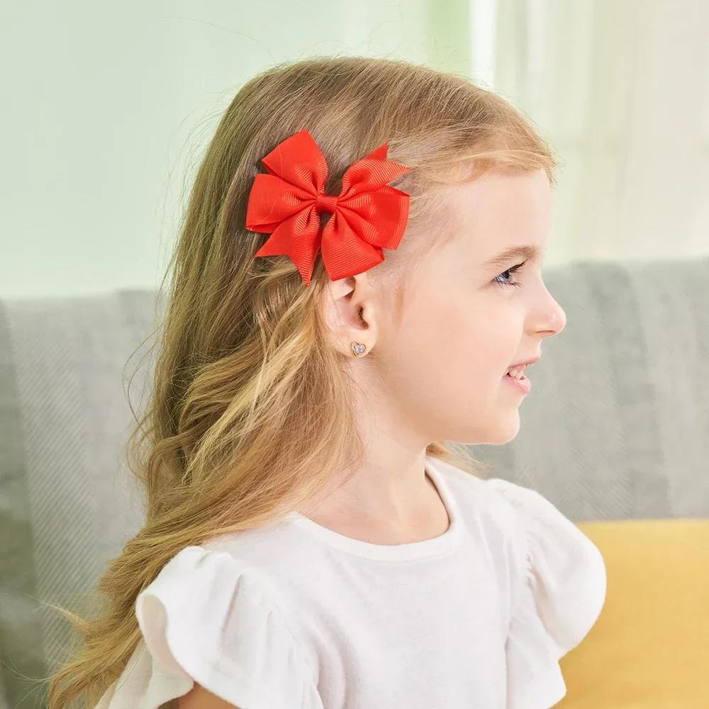 4Pcs/Set BB Clip Cute Bows with Hair Clips for Kid Girls  Spring New Handmade Hairpin Barrettes Headwear Hair Accessories