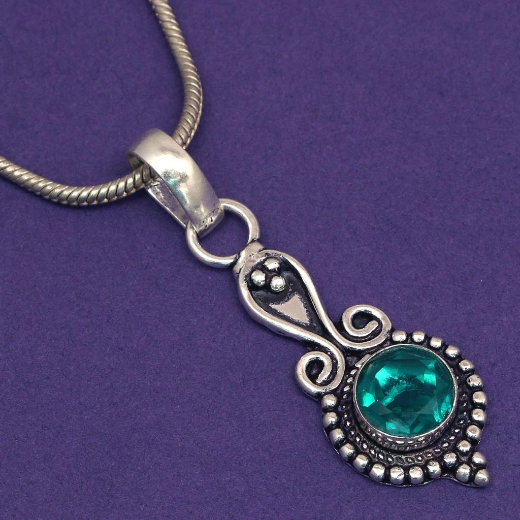 Diopsid Set Chrom Edelstein Schmuck 18-20'' Halskette Anhänger Ethno