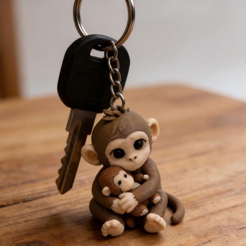 Monkey Keychain Protector For Backpack Cute Cartoon Anime Key Holder Durable Bag Pendant For Kids School Gift