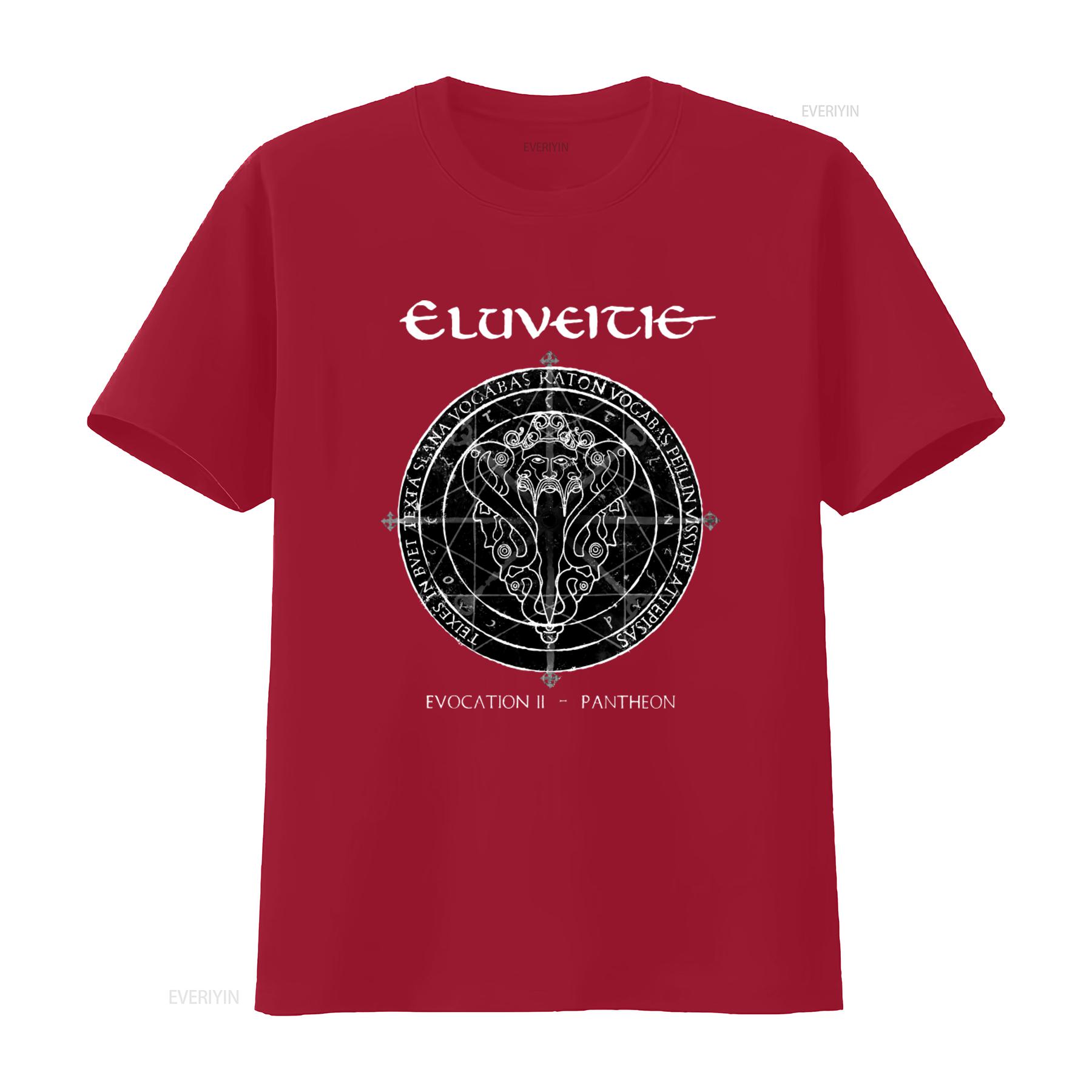 

ELUVEITIE EVOCATION II PANTHEON T Shirt Black Fullsize S 5XL Unique Mythical Design for vintage Washed Breathable Stretched S