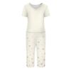 Women's Printed Short Sleeve Pajama Set - Casual Two Piece Sleepwear with Pants