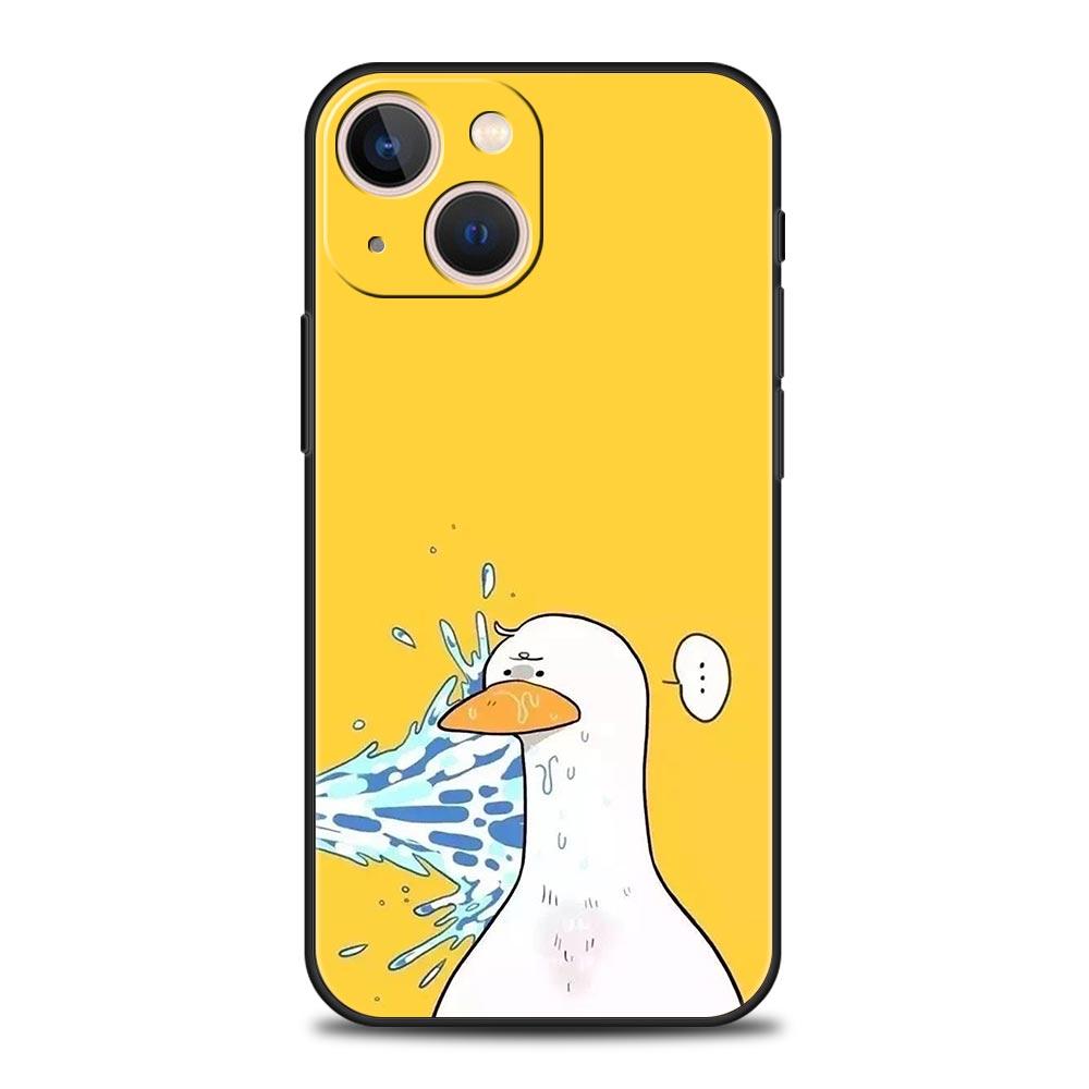 Cartoon Duck Phone Case Cover for iPhone 17 16 15 14 13 12 Pro Max 11 Pro Max 17 AIR Plus Shockproof Soft TPU Shell Fundas Capas