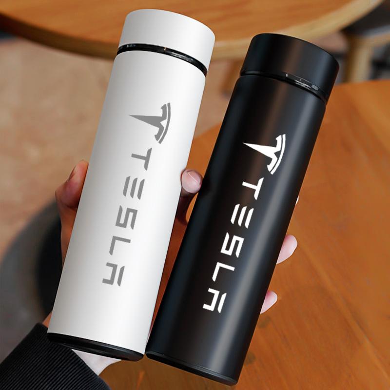 PKWYZ1 500ML 304 Stainless Steel Car Vacuum Cup Flask Thermos Mug For Tesla Model 3 Model S Model X Model Y Cybertruck Roadster SpaceX