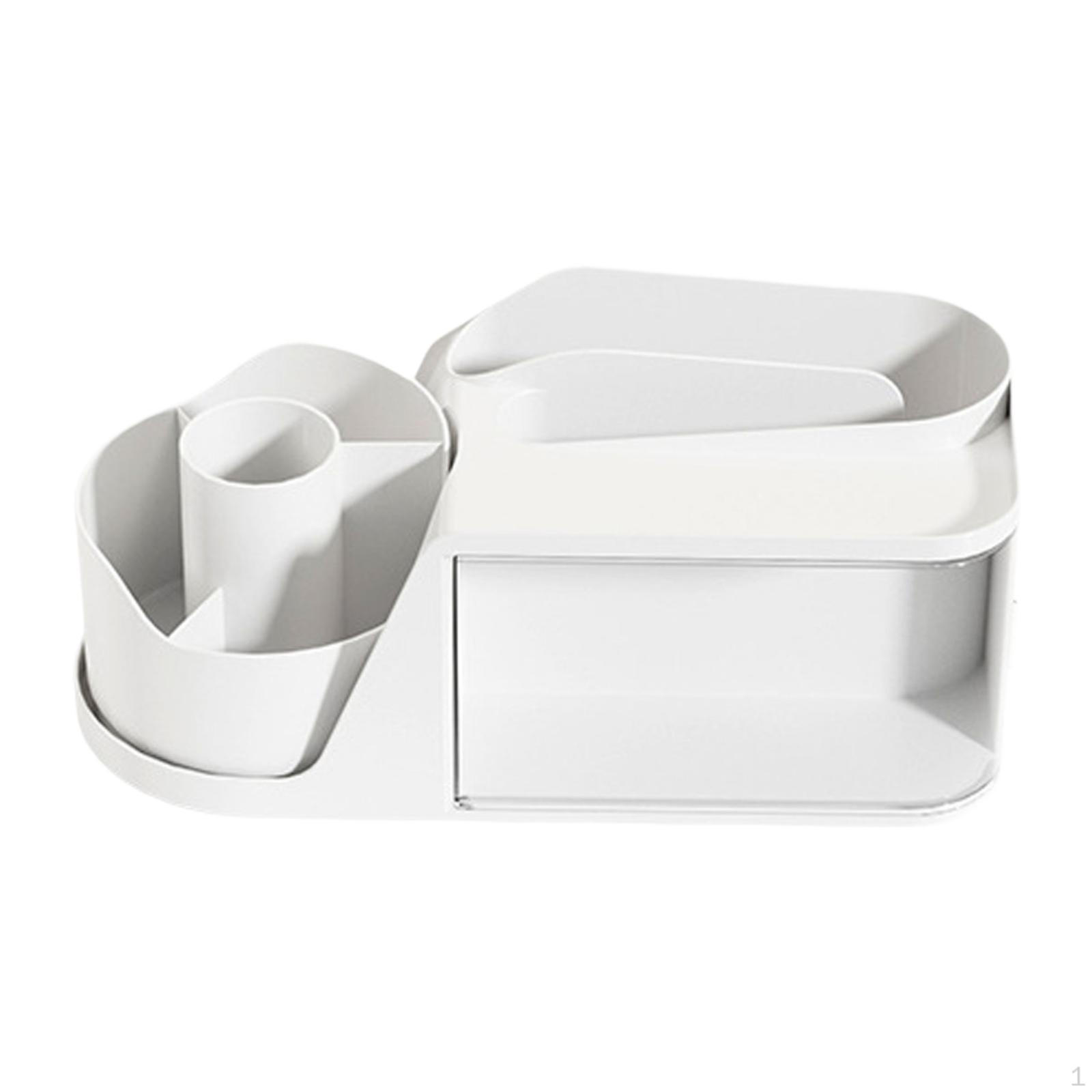 

Desk Organizer 360° Rotation Jewelry Sorter Large Pencil Pen Holder Display Box for Home Mail белый