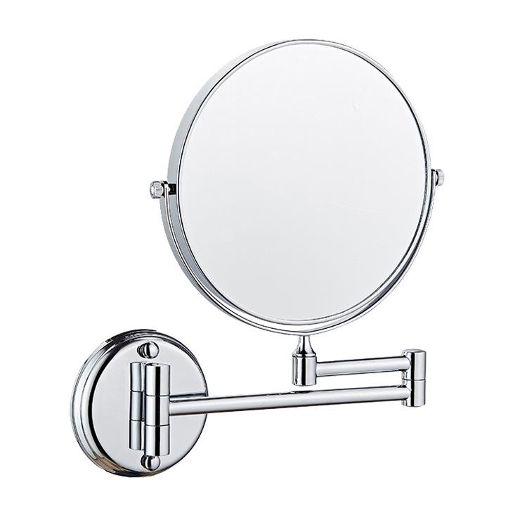 Dual-Sided Retractable Wall-Mounted Makeup Mirror - Self-Adhesive, No Drilling Required