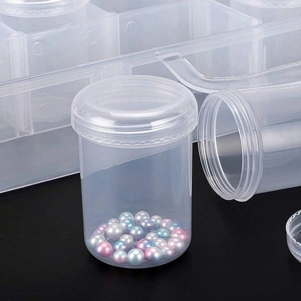 24/30/38/48/60/80 Bottles Diamond Painting Storage Containers Round Plastic Beads Storage Containers Box Transparent Save Space