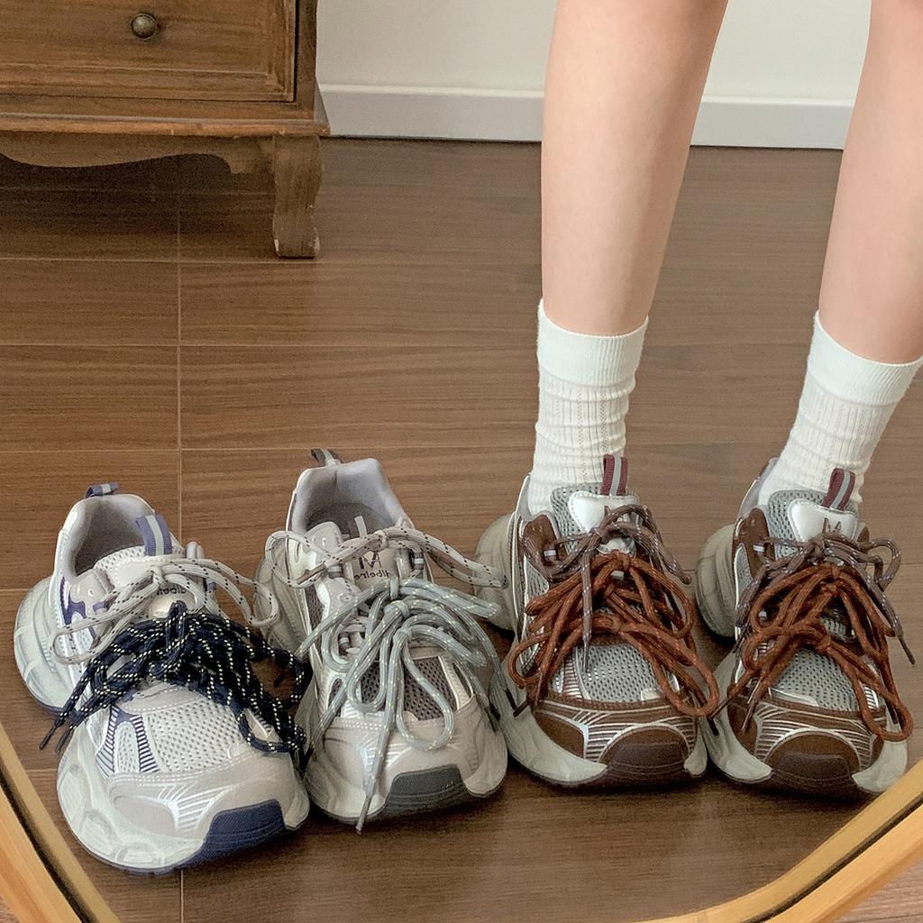 Queen Fan retro heightened platform dad shoes women's 2025 new autumn casual high-end soft-soled sports shoes