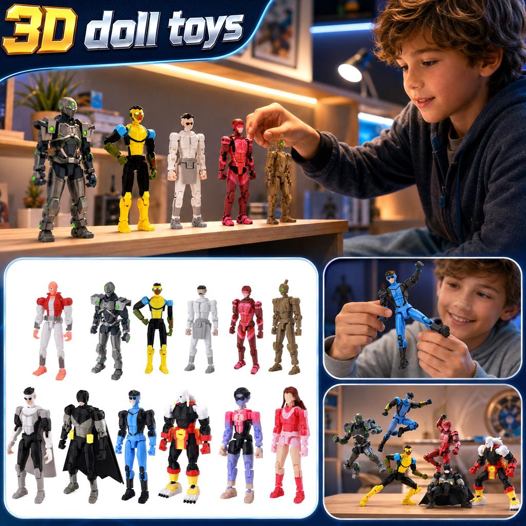 3D Printed Articulated Joint Figure Fully Poseable Action Model with Multiple Movable Parts for Creative Display and Collection