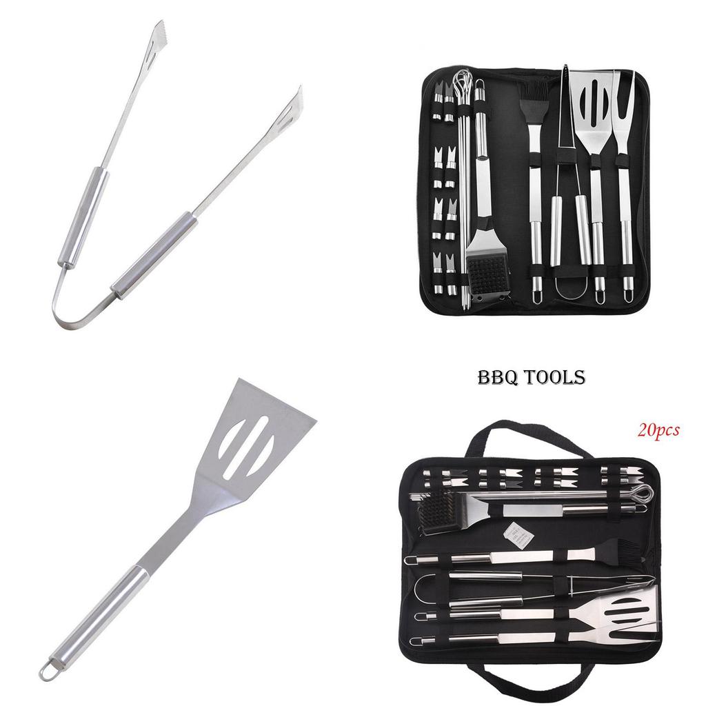 Grilling Bbq 20pcs Accessories Barbecue Grill Cooking Utensil Bbq Tool Kit Set