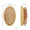 1 Pc Portable Eco-Friendly Bamboo Hair Comb Wooden Round Hair Brush Scalp Massager Anti-Static Hairbrush for Women Men and Kids