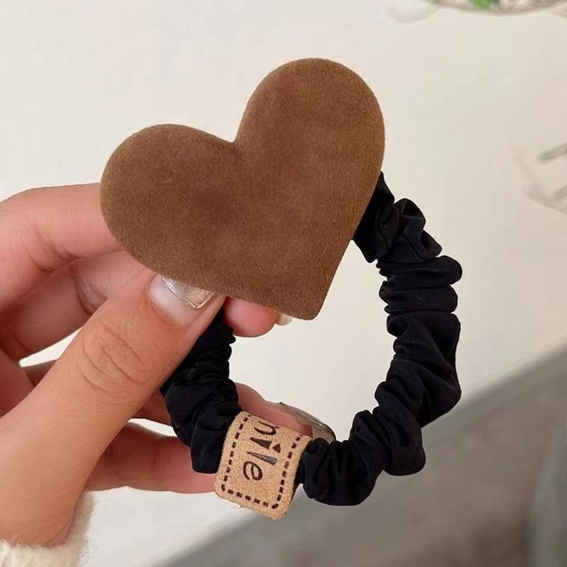 Lady Charm Love Heart Bow Hair Ring Hair Tie Elastic Hair Band Hair Accessories Girl Ponytail Holders