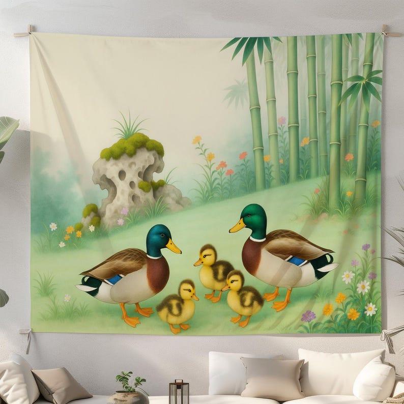A family of ducks tapestry 75x100