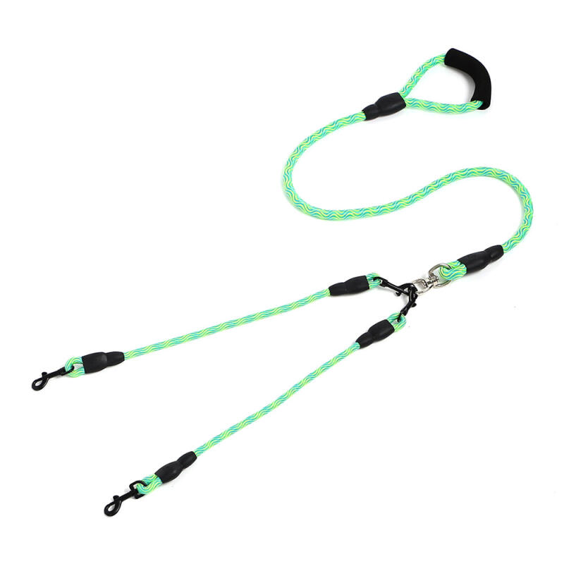 Doppelleine für zwei Hunde (1,5M/Grün Blau)