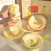 Ruhan Chinese Ceramic Underglaze Dumpling Plate & Bowl Set