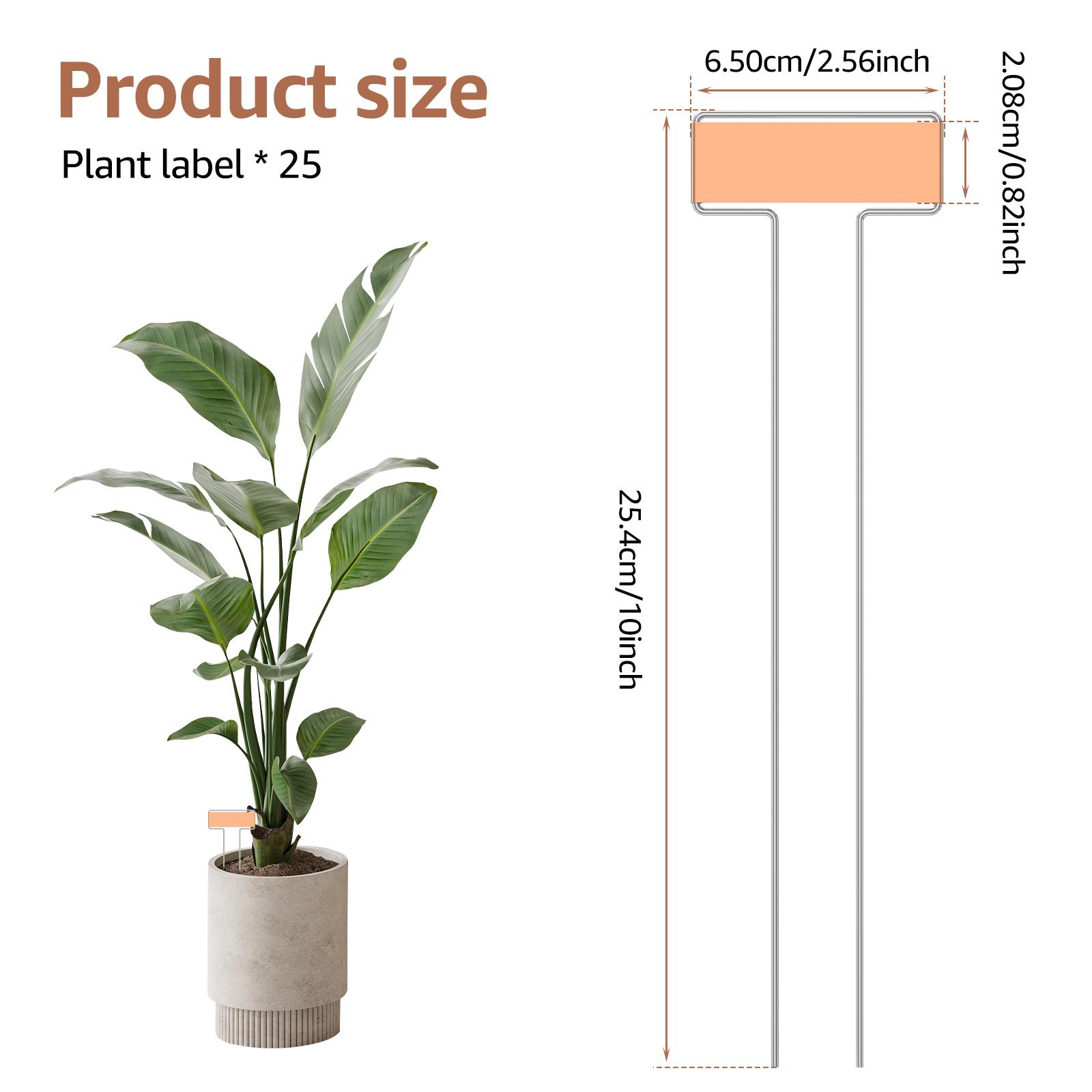 

25Pcs Metal Plant Label Stakes T Type Waterproof Nursery Garden Labels 10inch Copper Plant Tags Gardening Flowers Herbs Marker 25Pcs