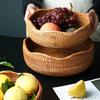 New Handwoven Storage Basket Rattan Storage Tray Wicker BasketBread Fruit Breakfast Tea Picnic Basket Kitchen StorageBasket