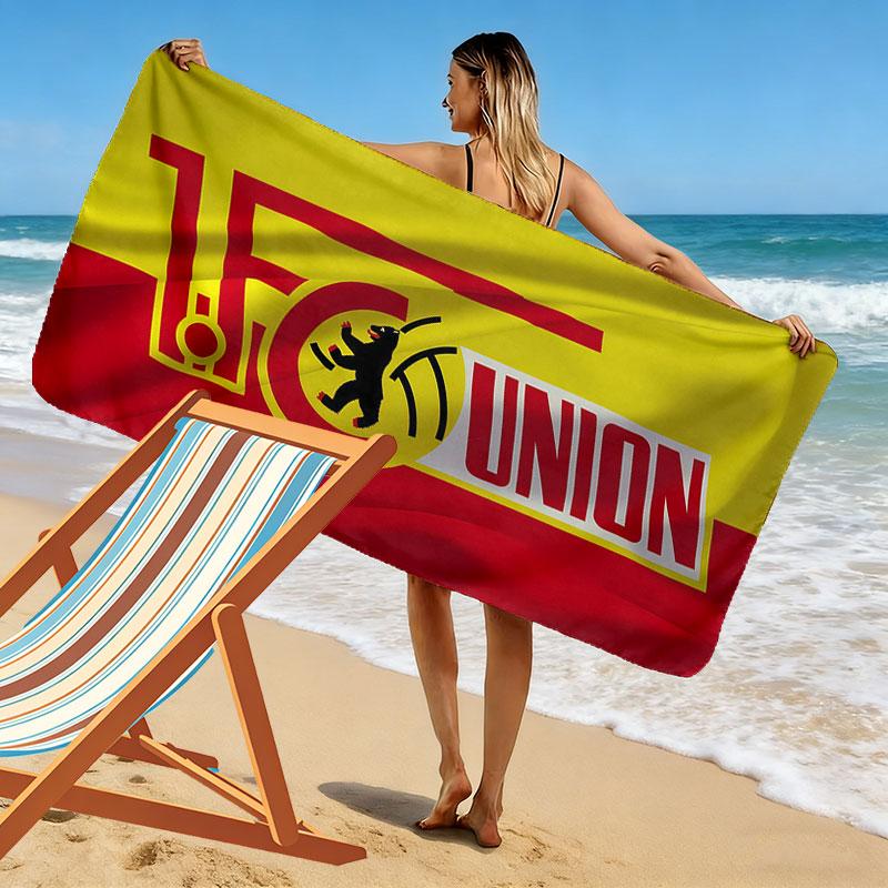 1. FC Union Berlin Print Strandtuch, Großes Weiches Schnelltrocknendes Handtuch für Strand Camping Schwimmen