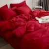 Premium Solid Color Double Panel Bed Sheet Set, 4-piece Luxury Bedding Set, Breathable Bed Sheet Set for Family Hotel Bedroom