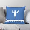 Crayfish Blue Square Pillowcase Polyester Linen Velvet Pattern Zip Decorative Home Cushion Cover