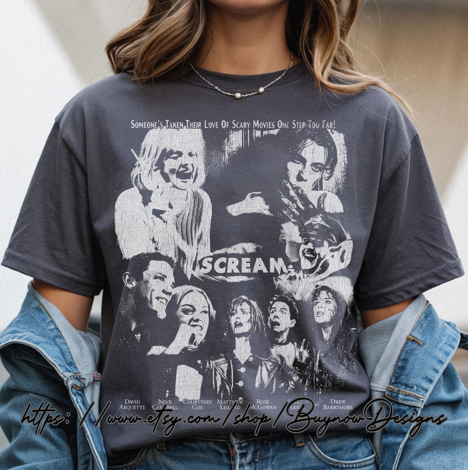 Vintage Scream Movie Shirt, Retro 90s Horror Fan T-Shirt, Scream Graphic Tee, Scream Cast Bootleg Shirt, Scary Movie Lover Gift L
