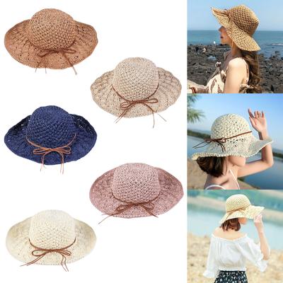 Fashion Women Ponytail  Top Bow Foldable Sun Hat Visor Hat