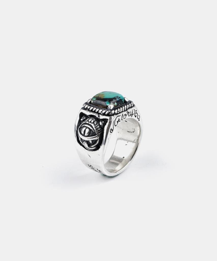 Sheen666 Crazy Cat Turquoise Silver Ring (Type B)