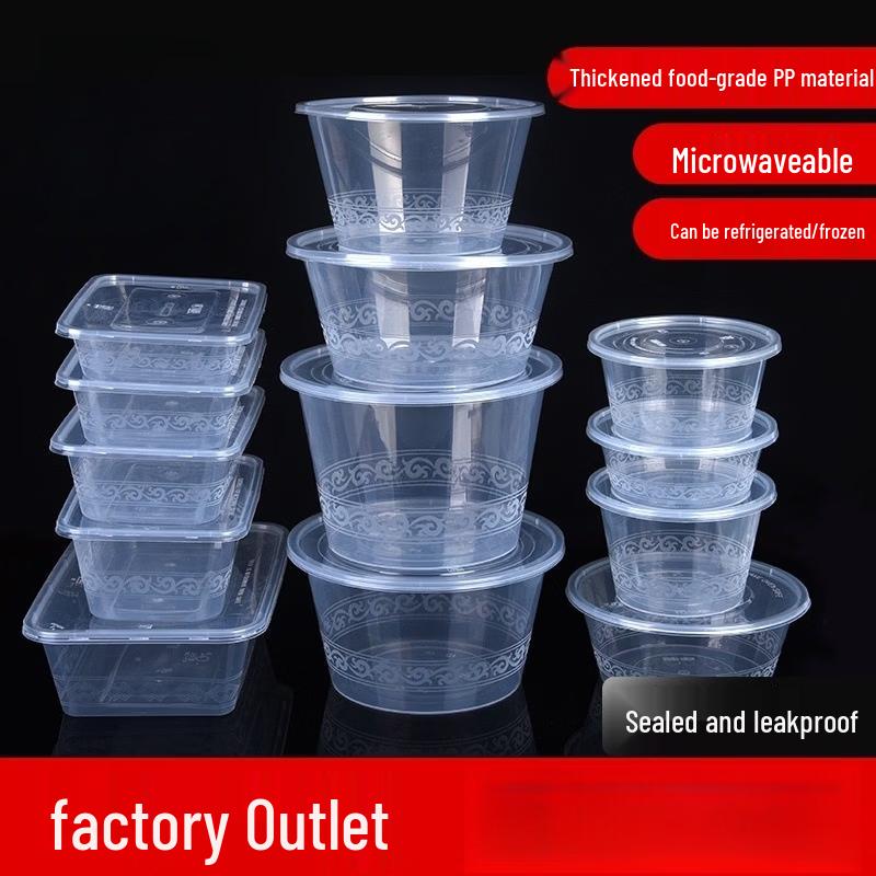 Disposable Transparent Rectangular Food Containers 1000ml