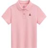 Girls' Bear Embroidered Short Sleeve Polo Shirt