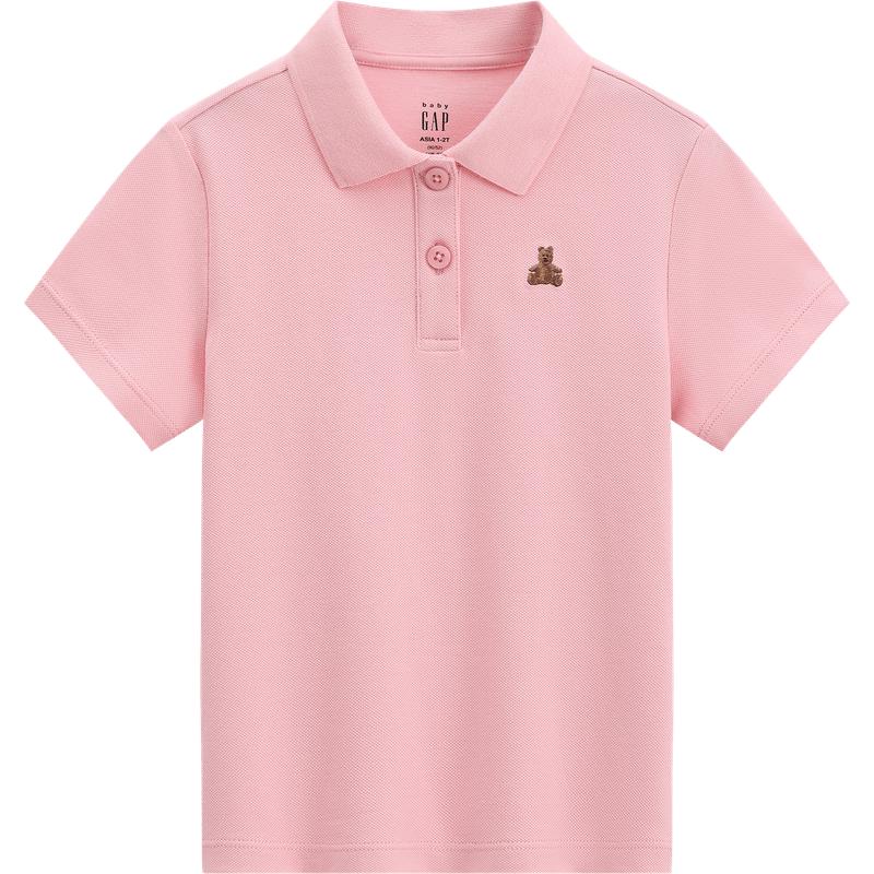 GAP Girls  Bear Embroidered Short Sleeve Polo Shirt 100 cm (2-3Y)