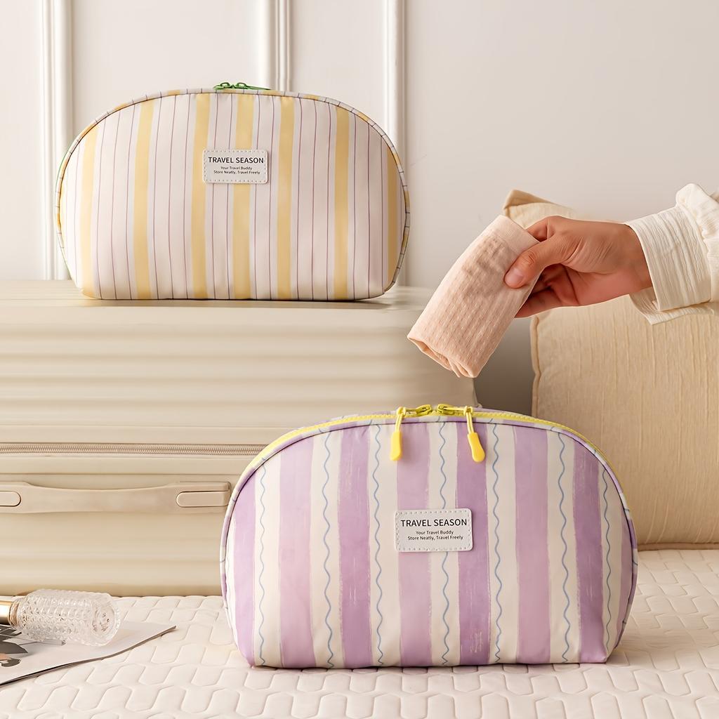 Striped Lingerie Storage Bag Large Capacity Travel Underwear Bra Organizer Pouch Portable Partition Socks Panties Sorting Bag