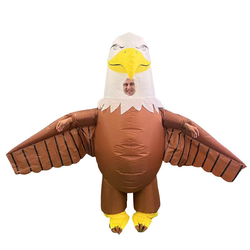 Cqqa Unisex New Eagle Inflatable Costume Holiday Party Dress Up Inflatable Costume Winged Eagle Inflatable Doll Costume 150-190Cm