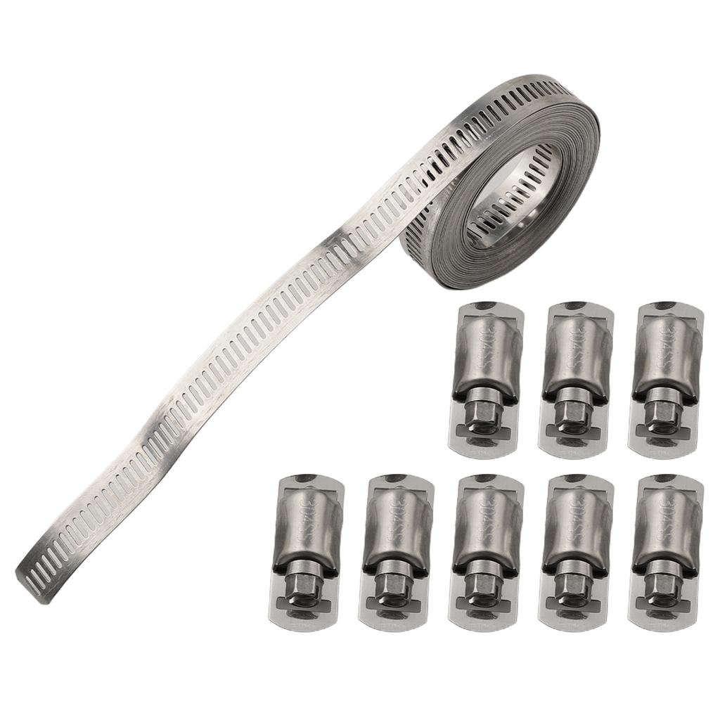 Complete DIY Hose Clamp Kit Featuring Strong Metal Straps and Fasteners