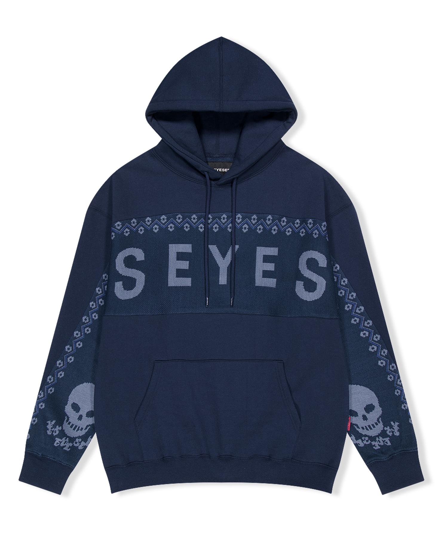 Yes Ic Y.E.S Jacquard Skull Hoodie Navy S