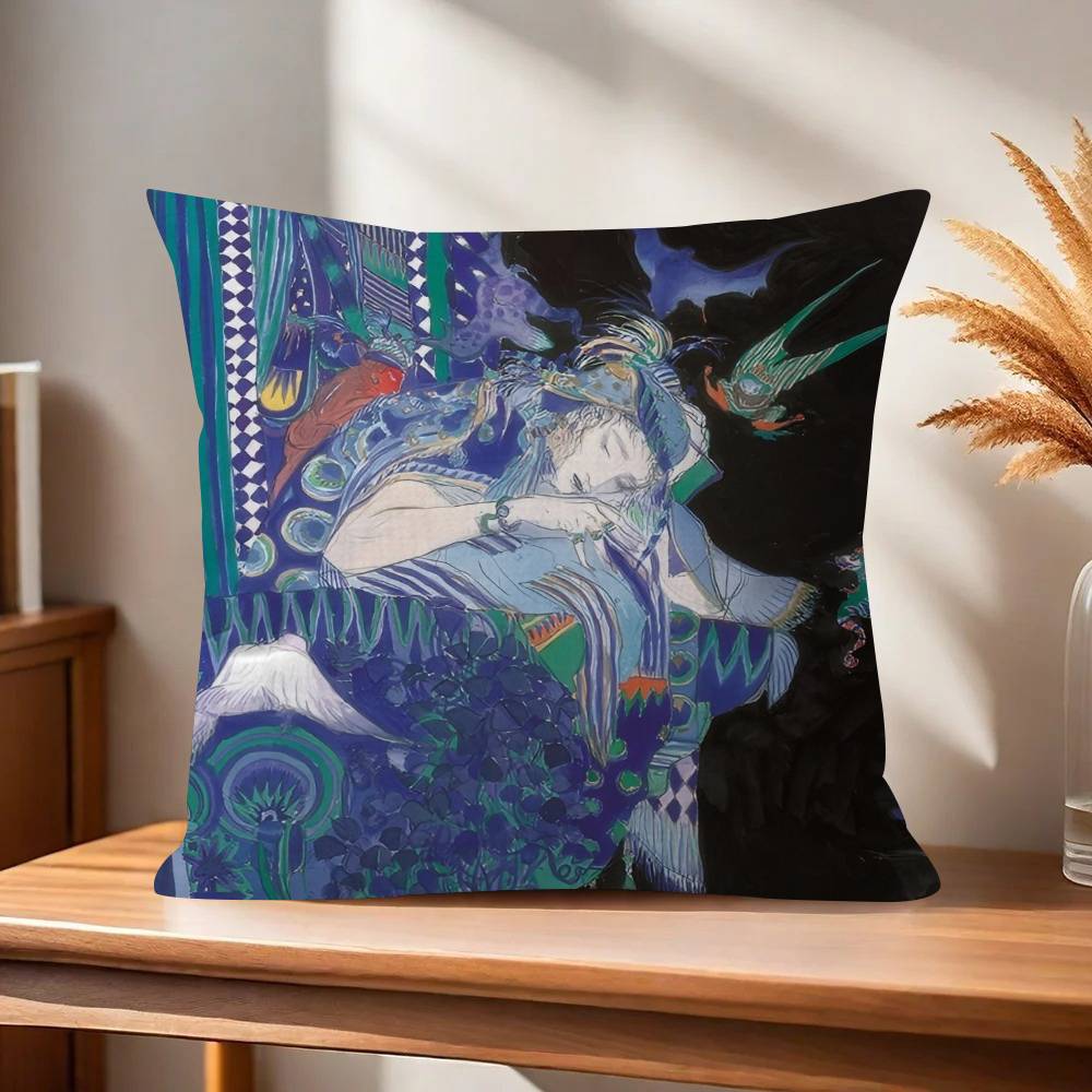 Painting YYoshitaka Amano Art   Pillow Gift Home Office Decoration Bedroom Sofa Car Cushion Cover case 45x45