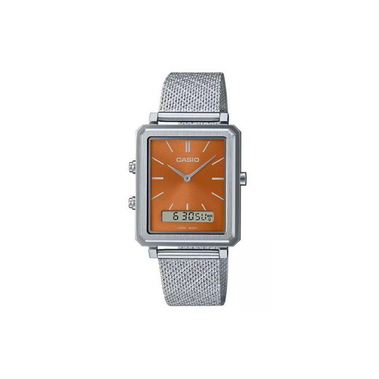 Casio 30M Waterproof Quartz Movement Stainless Steel Watch Women watches Orange MTP-B205M-5E Orange Watch Dial