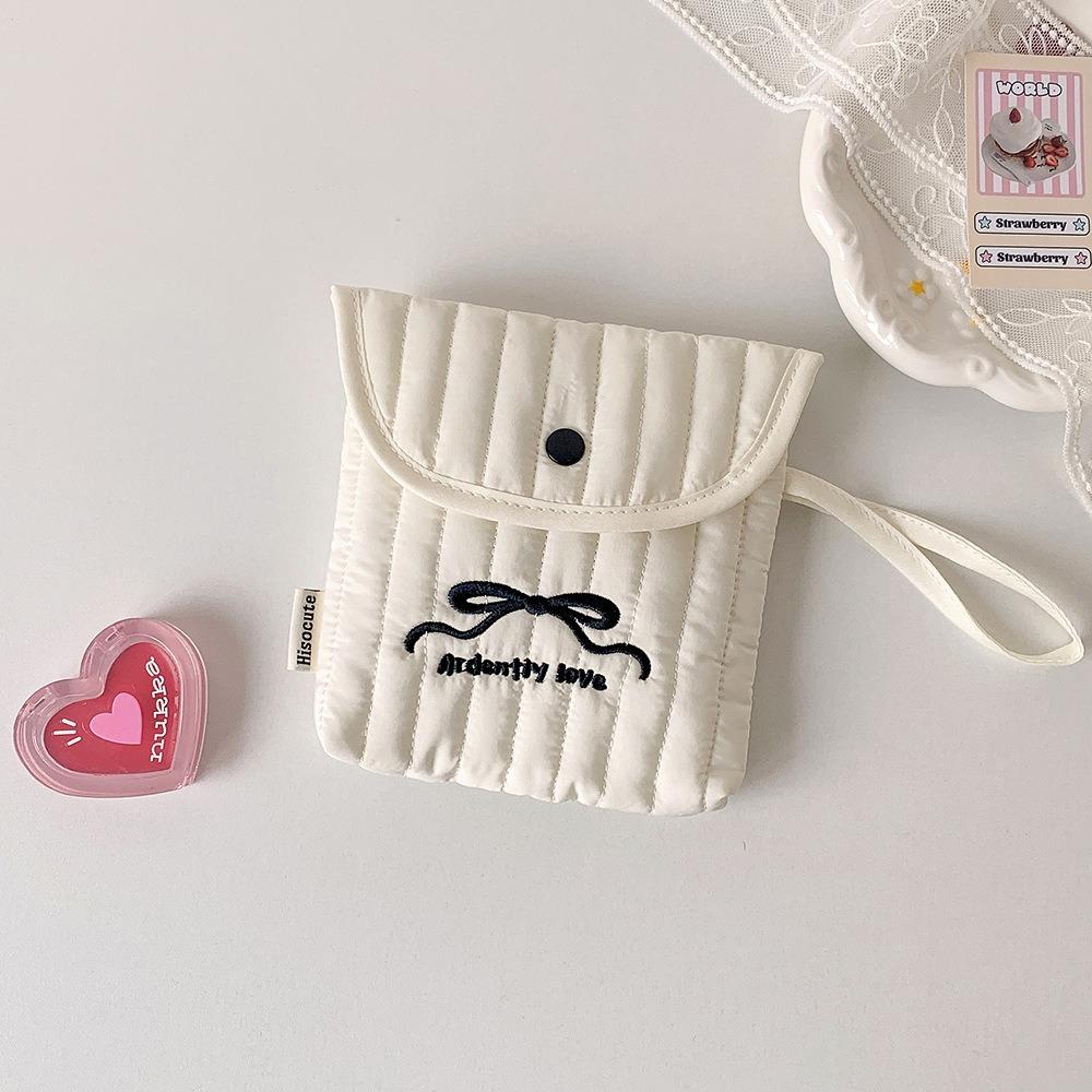 

Large Capacity Sanitary Napkin Storage Bag Menstruation Towel Storage Bow Makeup Bag Women Style 4